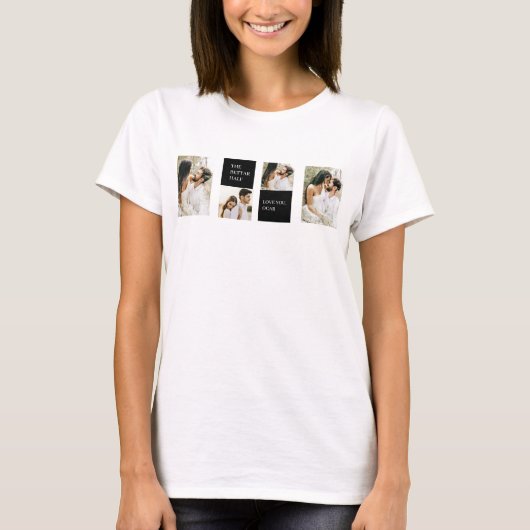 Zwei Fotos | Happy Valentines Day | Couple Gift T- T-Shirt (Vorderseite)