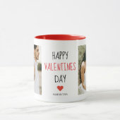 Zwei Fotos | Happy Valentines Day | Couple Gift Tasse (Zentrum)
