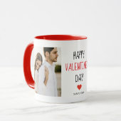 Zwei Fotos | Happy Valentines Day | Couple Gift Tasse (Vorderseite Links)
