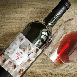 Zwei Fotos | Happy Valentines Day | Couple Gift Weinetikett