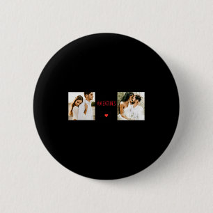 Zwei Fotos Happy Valentines Day Paar Geschenk T-Sh Button