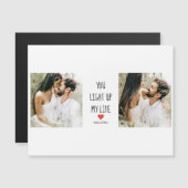 Zwei Fotos | Happy Valentines Day | Romantisches Z Magnetkarte (Vorne/Hinten)