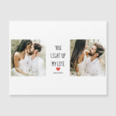 Zwei Fotos | Happy Valentines Day | Romantisches Z Magnetkarte (Vorderseite)