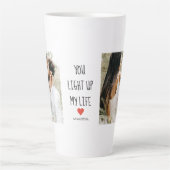 Zwei Fotos | Happy Valentines Day | Romantisches Z Milchtasse (Vorderseite)