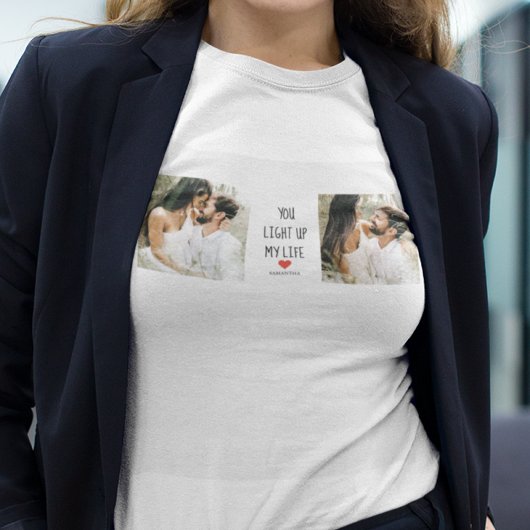 Zwei Fotos | Happy Valentines Day | Romantisches Z T-Shirt