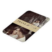 Zwei Fotos Hochzeit Couple Gold Cut Paper Effect Magnet (Linke Seite)