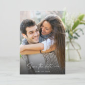 Zwei Fotos Hochzeit speichern das Datum Save The Date (Stehend Vorderseite)