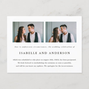 Zwei Fotos Hochzeitspause Ankündigungspostkarte
