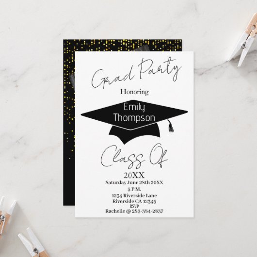 Zwei Fotos mit Gold Glitzer Abschluss Karte (Vorderseite/Rückseite Beispiel)