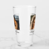 Zwei Fotos, Namen, Datum und Text | 16oz Pint Glas (Links)