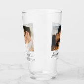 Zwei Fotos, Namen, Datum und Text | 16oz Pint Glas (Rechts)