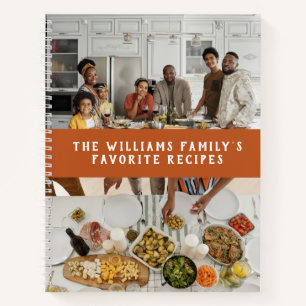 Zwei Fotos Pumpkin Orange einfache Familienrezepte Notizblock