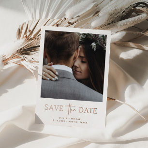 Zwei Fotos Roségold Save The Date Folienkarte Folieneinladung