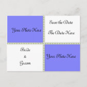 Zwei Fotos Save the Date Ankündigungspostkarte (Vorderseite)