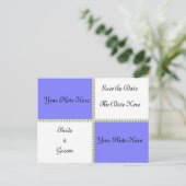 Zwei Fotos Save the Date Ankündigungspostkarte (Stehend Vorderseite)