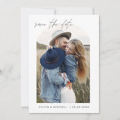 Zwei Fotos Save the Date Elegant Minimalistisch (Vorderseite)