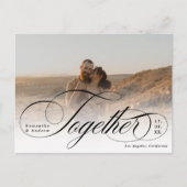 Zwei Fotos Save the Date Postkarte (Vorderseite)