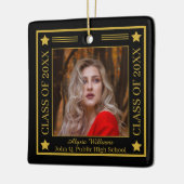 Zwei Fotos Schwarz | Goldklasse des Abschlusses 20 Keramikornament (Links)