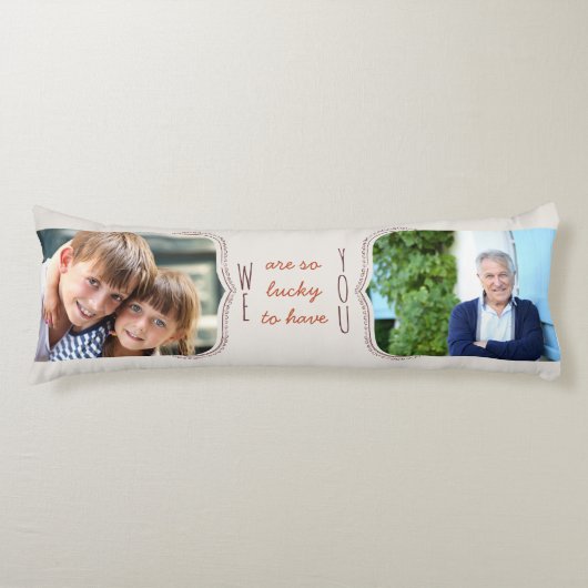 Zwei Fotos so glücklich, dich neutral zu haben Seitenschläferkissen (Vorderseite)