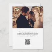 Zwei Fotos und einfacher Text mit QR-Code | Hochze Save The Date (Rückseite)