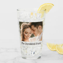 Zwei Fotos und Personalisiertes 16oz Pint Glas