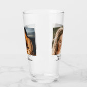 Zwei Fotos und Personalisiertes Script 16oz Pint G Glas (Links)
