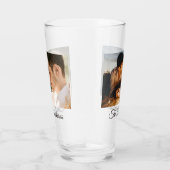 Zwei Fotos und Personalisiertes Script 16oz Pint G Glas (Rechts)