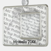 Zwei Fotos und Text Rahmen-Ornament Silber (Links)