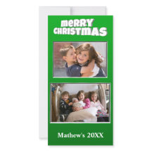 Zwei Fotos Weihnachts-Grün-Add-Message-Back-Famili