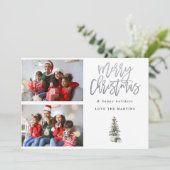 Zwei Fotos Weihnachtsbaum Moderne (Stehend Vorderseite)