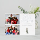 Zwei Fotos Weihnachtsbaum Moderne Folieneinladung (Stehend vorne)