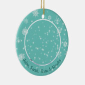 Zwei Fotos Weihnachtsschneeflocken doppelt gesiegt Keramik Ornament (Rechts)