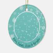 Zwei Fotos Weihnachtsschneeflocken doppelt gesiegt Keramik Ornament (Links)