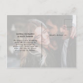 Zwei Fotos | Weißes Herz und Skript Ändern des Dat Ankündigungspostkarte (Rückseite)