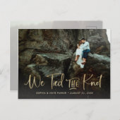 Zwei Fotos | Wir tippten das handgeschriebene Skri Ankündigungspostkarte (Vorne/Hinten)