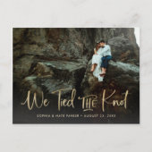 Zwei Fotos | Wir tippten das handgeschriebene Skri Ankündigungspostkarte (Vorderseite)