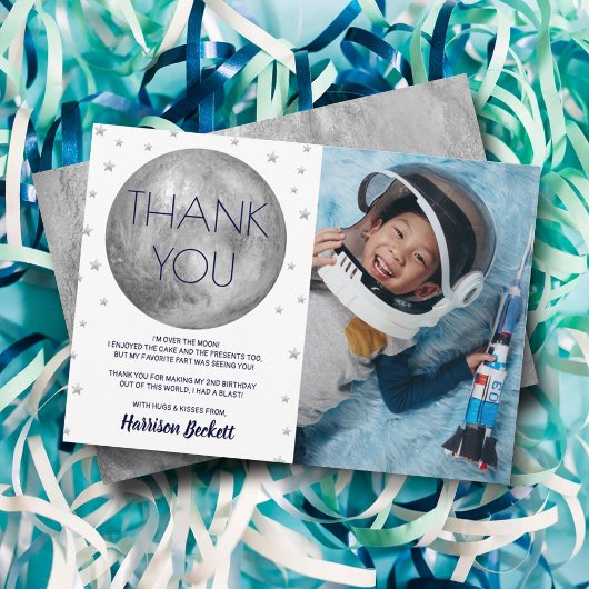 Zwei Fotos zum 2. Geburtstag Dankeskarte