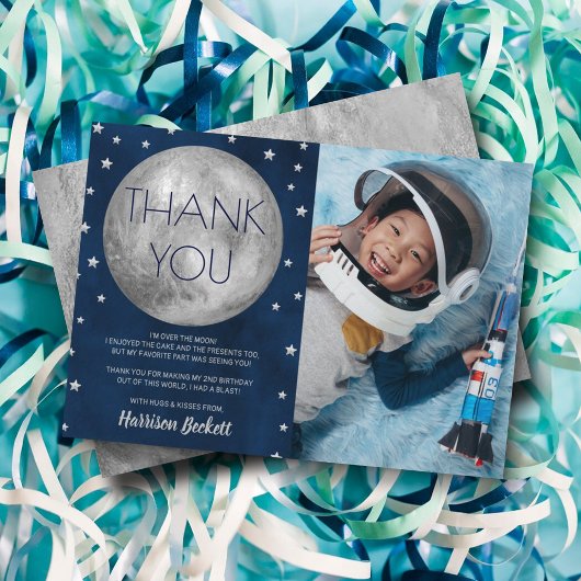 Zwei Fotos zum 2. Geburtstag Dankeskarte