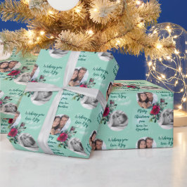 Zwei Fotovorlagen Weihnachten-Rose Geschenkpapier