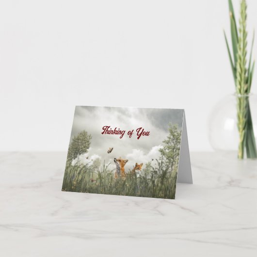 ZWEI FOX DENKEN AN IHRE KARTE (Vorderseite)