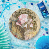 Zwei französische Damen und ein Rahmen Pappteller (Party)