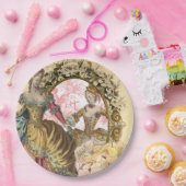 Zwei französische Damen und ein Rahmen Pappteller (Party)