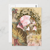 Zwei französische Damen und ein Rahmen Postkarte (Vorne/Hinten)