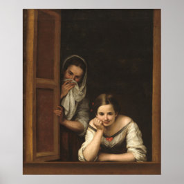 Zwei Frauen am Fenster - Murillo Fine Art Poster