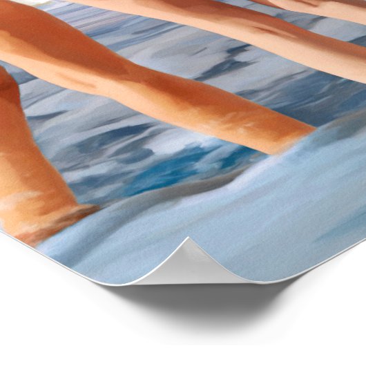 Zwei Frauen am Ufer Poster (Ecke)