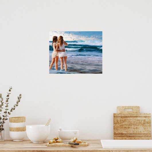 Zwei Frauen am Ufer Poster (Küche)