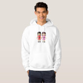 Zwei Frauen, die Hände Emoji halten Hoodie (Vorne ganz)
