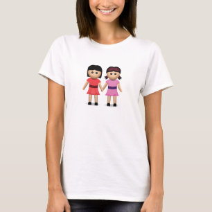 Zwei Frauen, die Hände Emoji halten T-Shirt