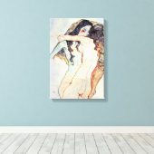 Zwei Frauen | Egon Schiele | Leinwanddruck (Insitu (Holzboden))