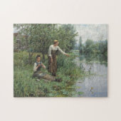 Zwei Frauen Fischen von Daniel Ridgway Knight Puzzle (Horizontal)